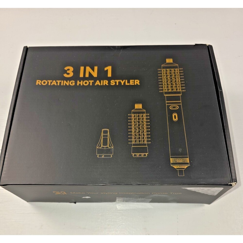 NIB -3 in 1 Rotating Hair Dryer Brush Spinning with Detachable Brush (2" & 1.5") - Picture 9 of 15
